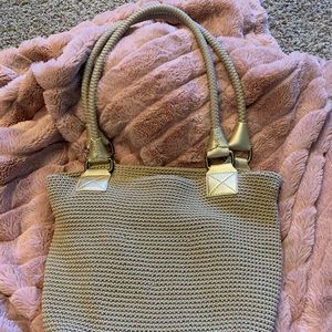 Beautiful Tan Crochet The Sak Shoulder Purse